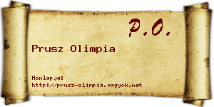 Prusz Olimpia névjegykártya
